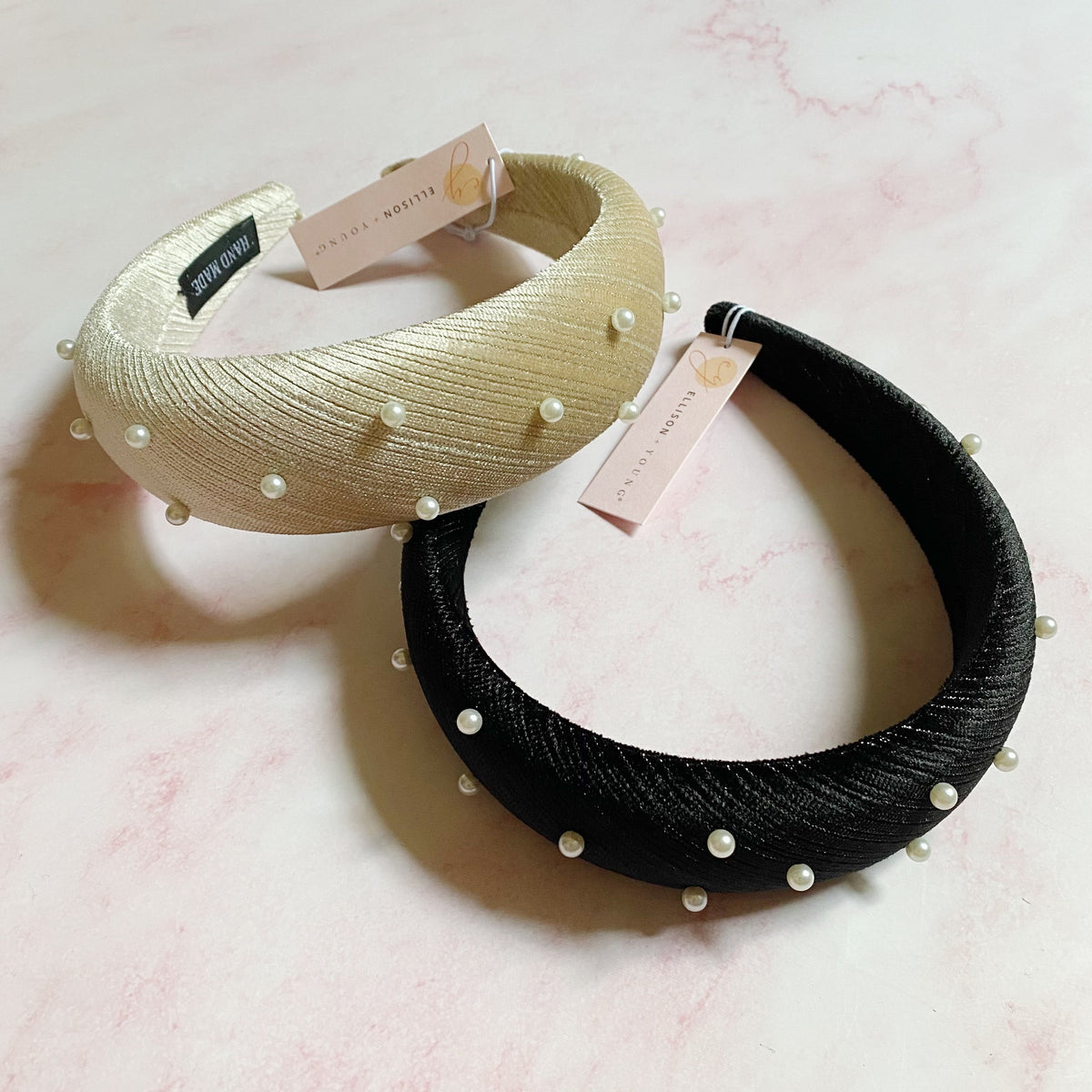 Velvet Pearl Headband – Padded Hair Band – image 7