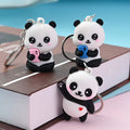 Cute Cartoon Panda Couple Keychain