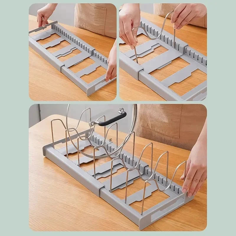 Pan Organizer Rack - Expandable with 7 Adjustable Dividers – image 3