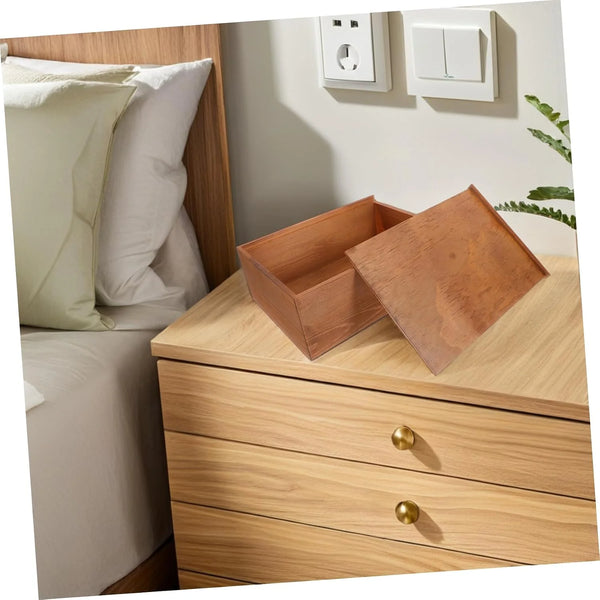 Wooden Jewelry Box with Drawer, Vintage Keepsake Box, 10.6 x 7.8 in