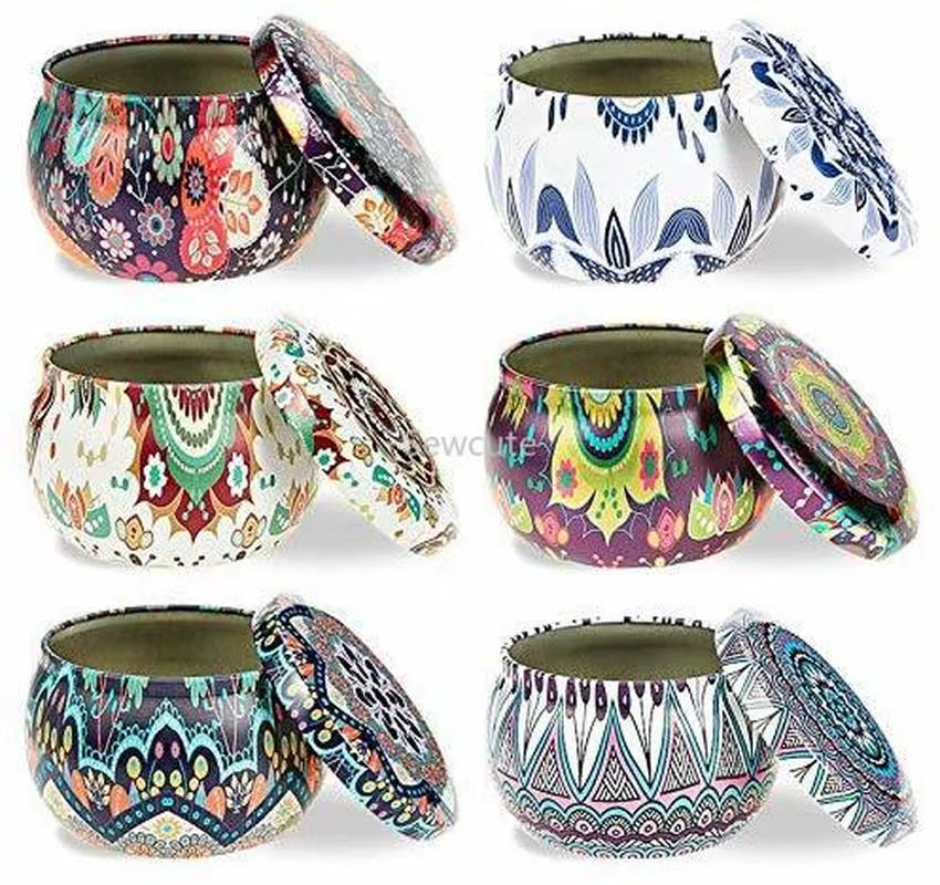 Candle Tin Jars 6 Pack with Lids for Candle Making – image 2