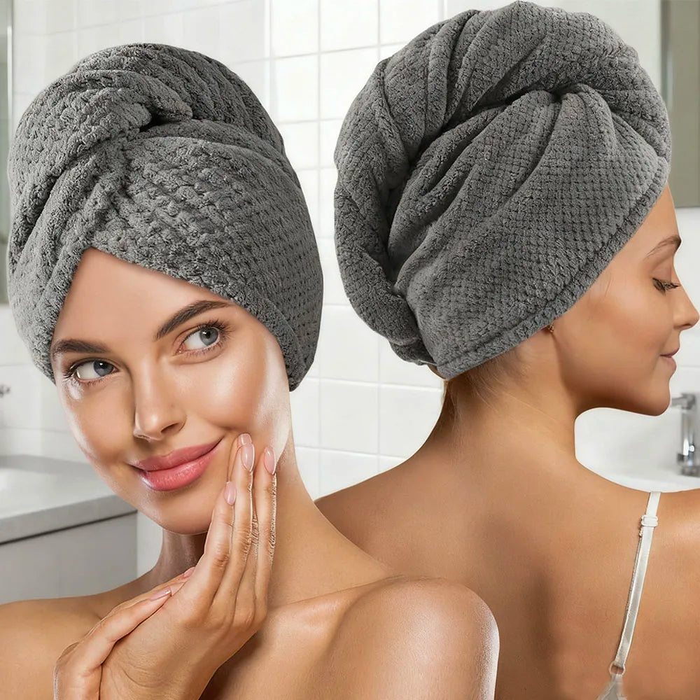 Hair Towel Wrap 3-Pack Microfiber Quick Dry Turban – image 2