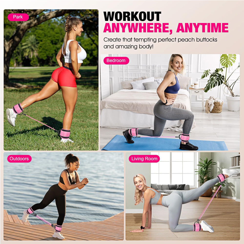 Ankle Resistance Bands with Cuffs Adjustable Glute Kickback Set – image 7