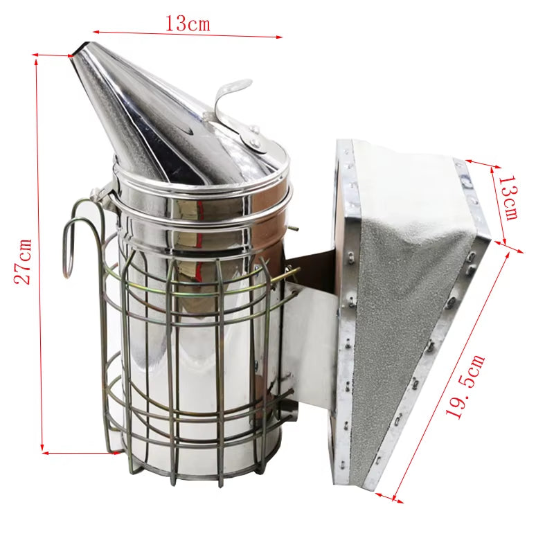 Stainless Steel Bee Hive Smoker with Heat Shield & Hook - Beekeeping Farm Tool – image 6