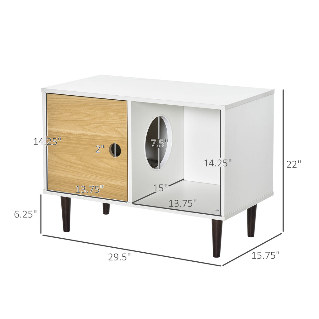 Wooden Cat House Side Table with Soft Cushion and Raised Legs – image 3