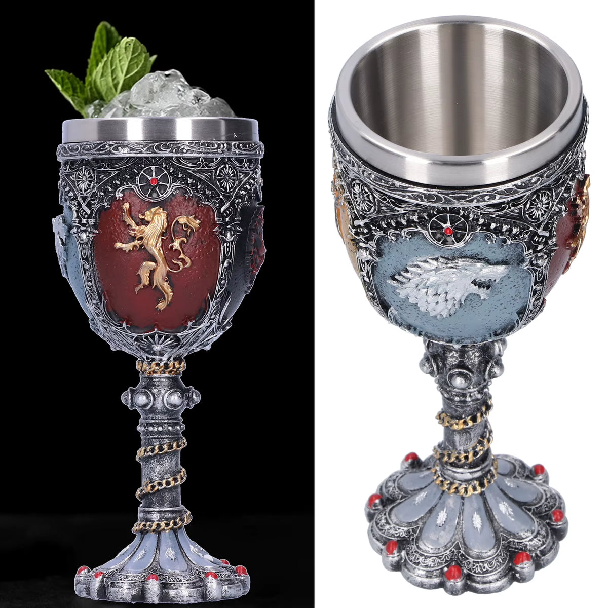 3D Beer Mug, Stainless Steel and Resin Sculpted Drinking Mug – image 6