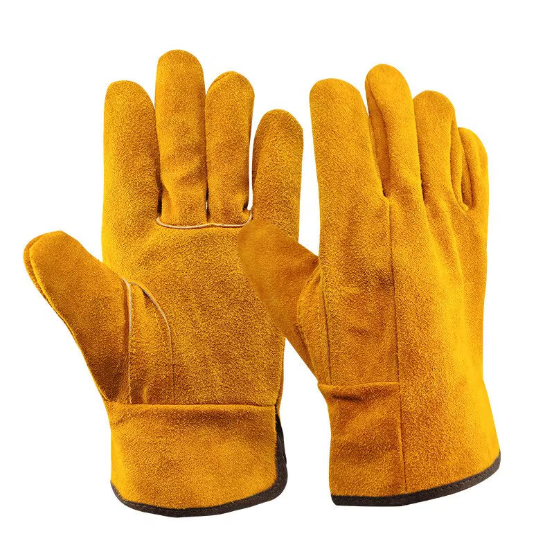 Cowhide Leather Work Gloves for Farm, Garage and Driving