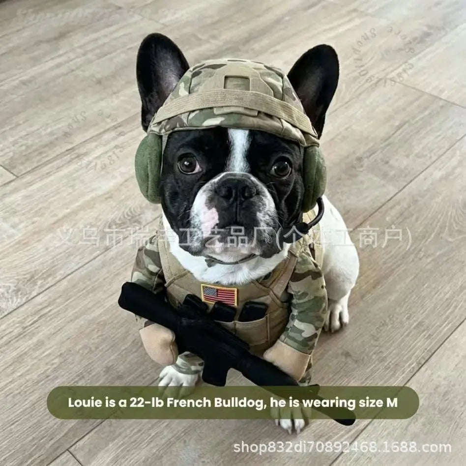Dog Soldier Halloween Costume Tactical Harness with Helmet – image 3