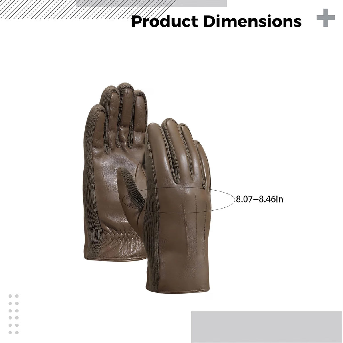 Sheepskin Leather Gloves for Men – Fleece-Lined Winter Driving Gloves – image 5