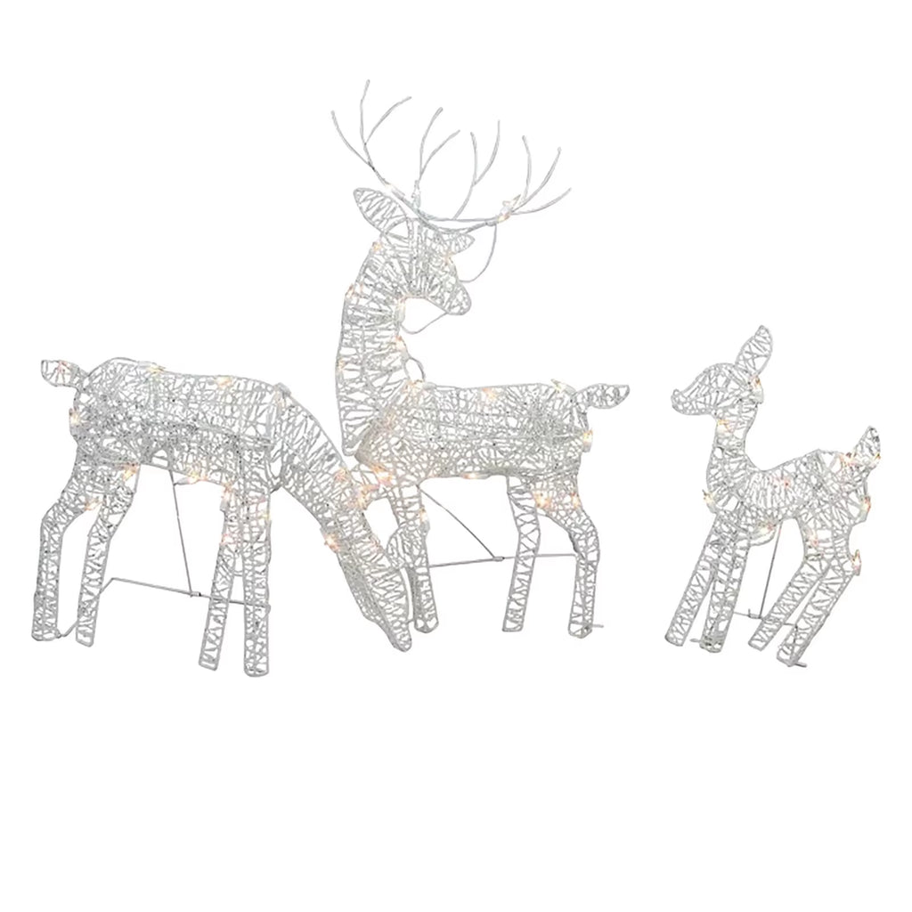 3-Piece Lighted Deer Family Christmas Yard Decor