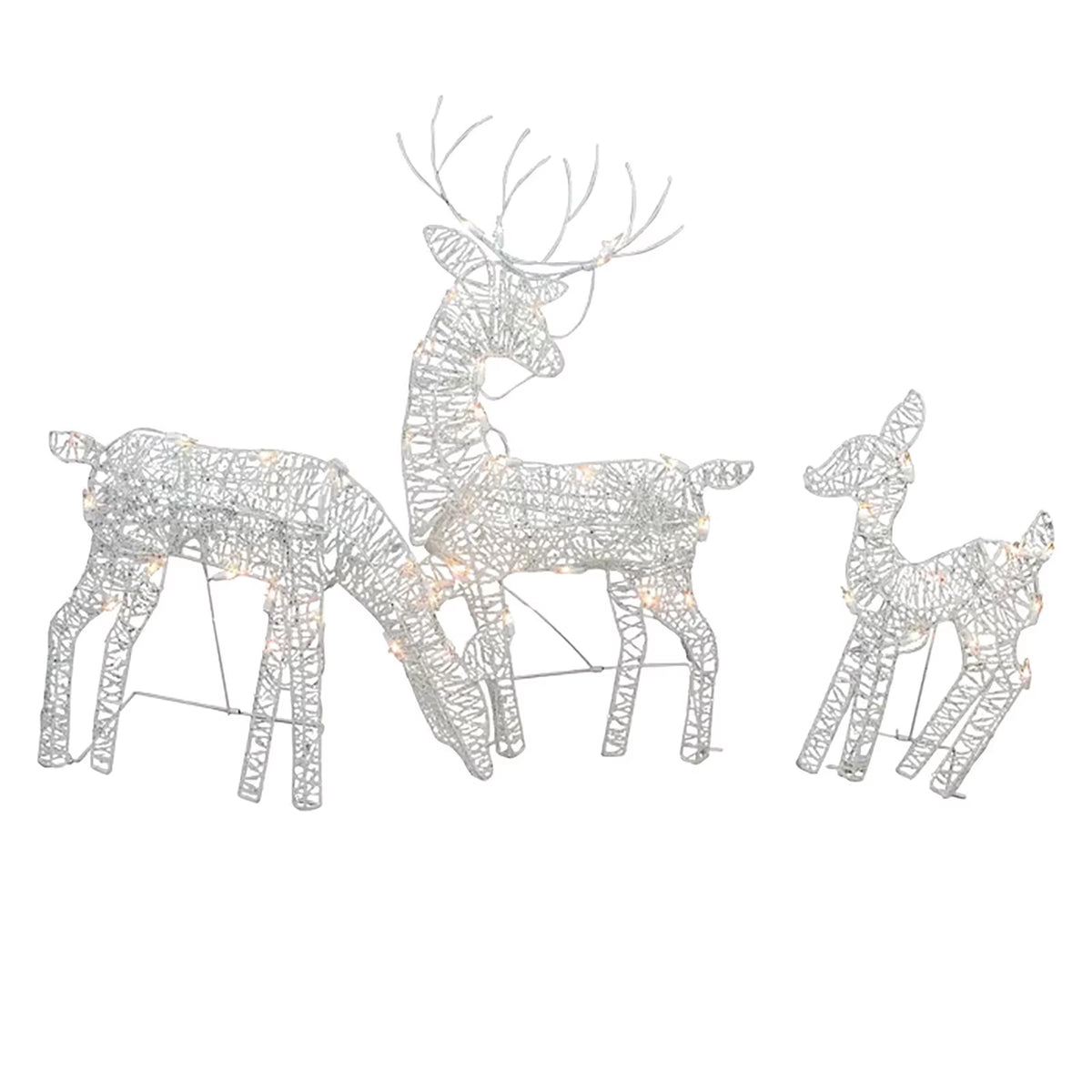 3-Piece Lighted Deer Family Christmas Yard Decor