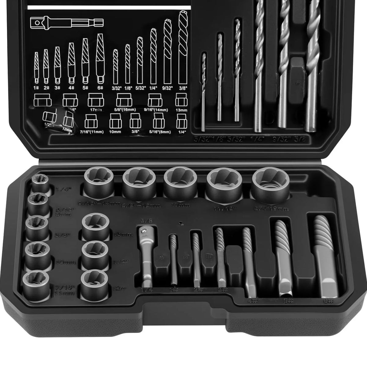 Screw Extractor Set – 26 Pc Bolt & Left-Hand Drill Bits