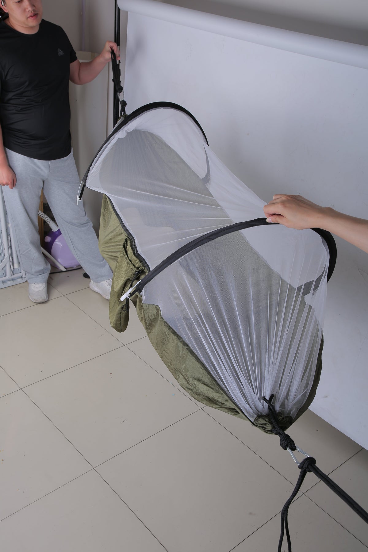 Camping Hammock with Mosquito Net, 440 lb Capacity 70D Nylon – image 6