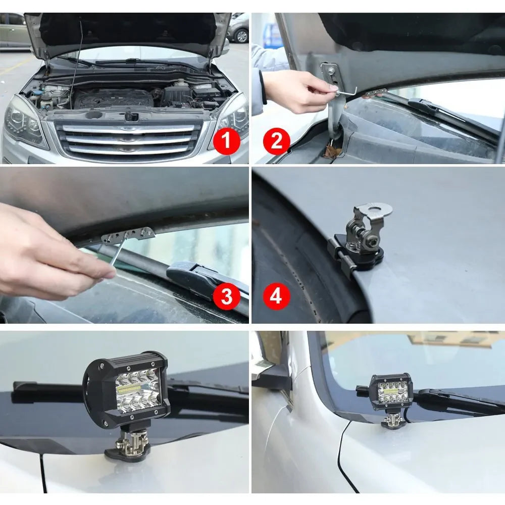 Light Bar Mount Brackets 2-Pack – Hood Pillar Clamp – image 15