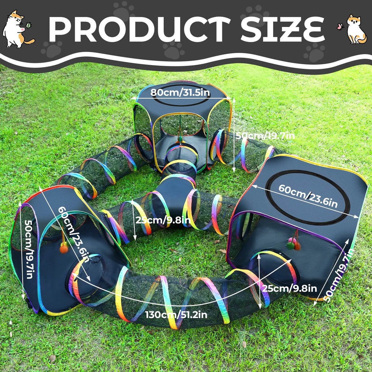 Portable Cat Enclosure, 7-in-1 Outdoor Catio with Tent and Tunnel – image 3