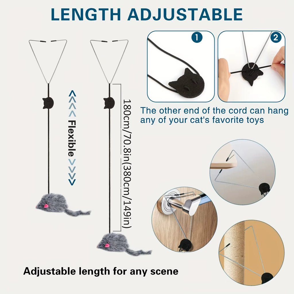 Door Hanging Cat Toy - Interactive Bouncing Teaser for Indoor Cats – image 3