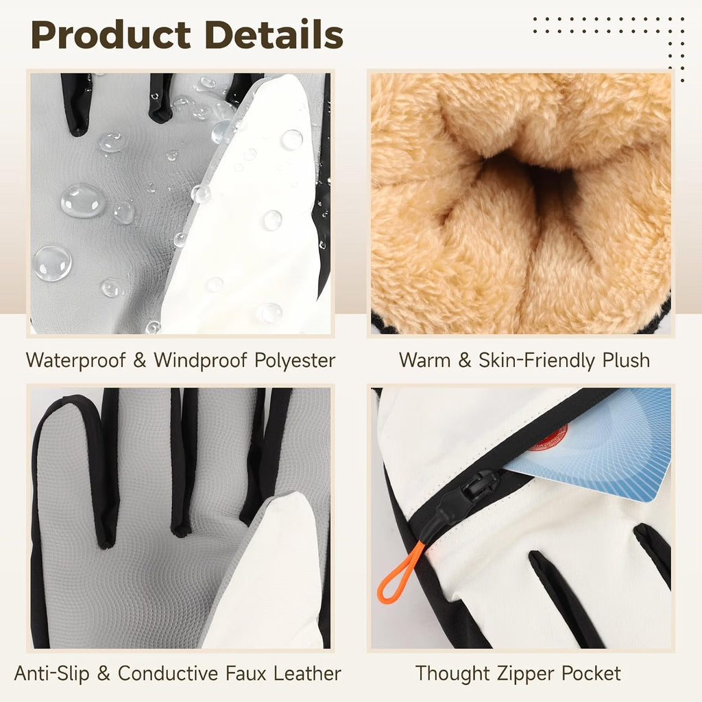 Winter Ski Gloves – Waterproof Touchscreen Fleece-Lined Gloves – image 4