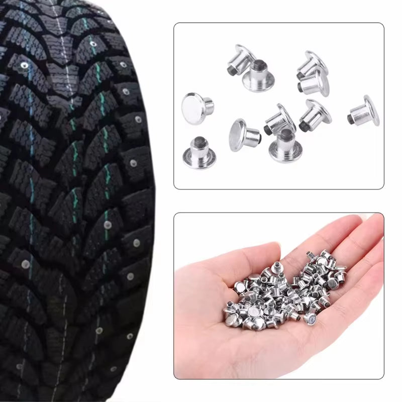 Tire Studs for Ice and Snow, Carbide Tip Traction Spikes, 50 or 100 Pack – image 4