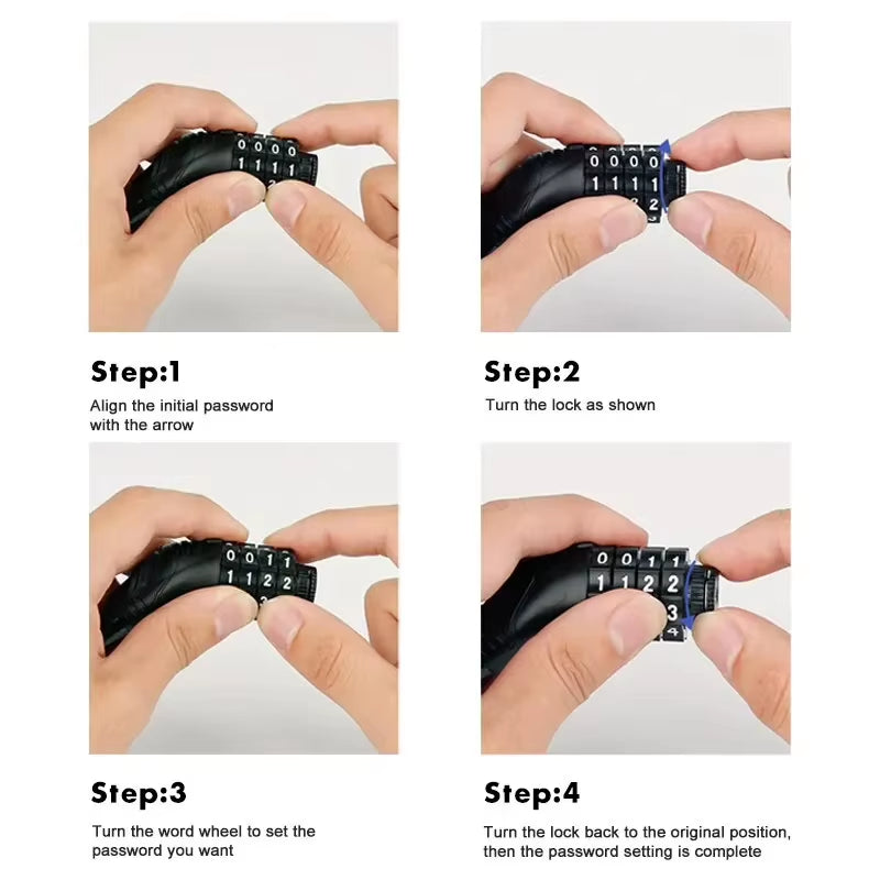 Bike Lock - 4-Digit Combination Cable Lock for Bicycle and Scooter – image 6