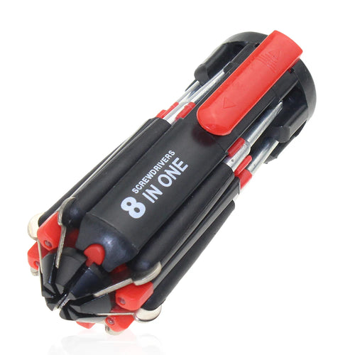 8-In-1 Folding Screwdriver with LED Light - Pocket Multi-Bit Repair Tool