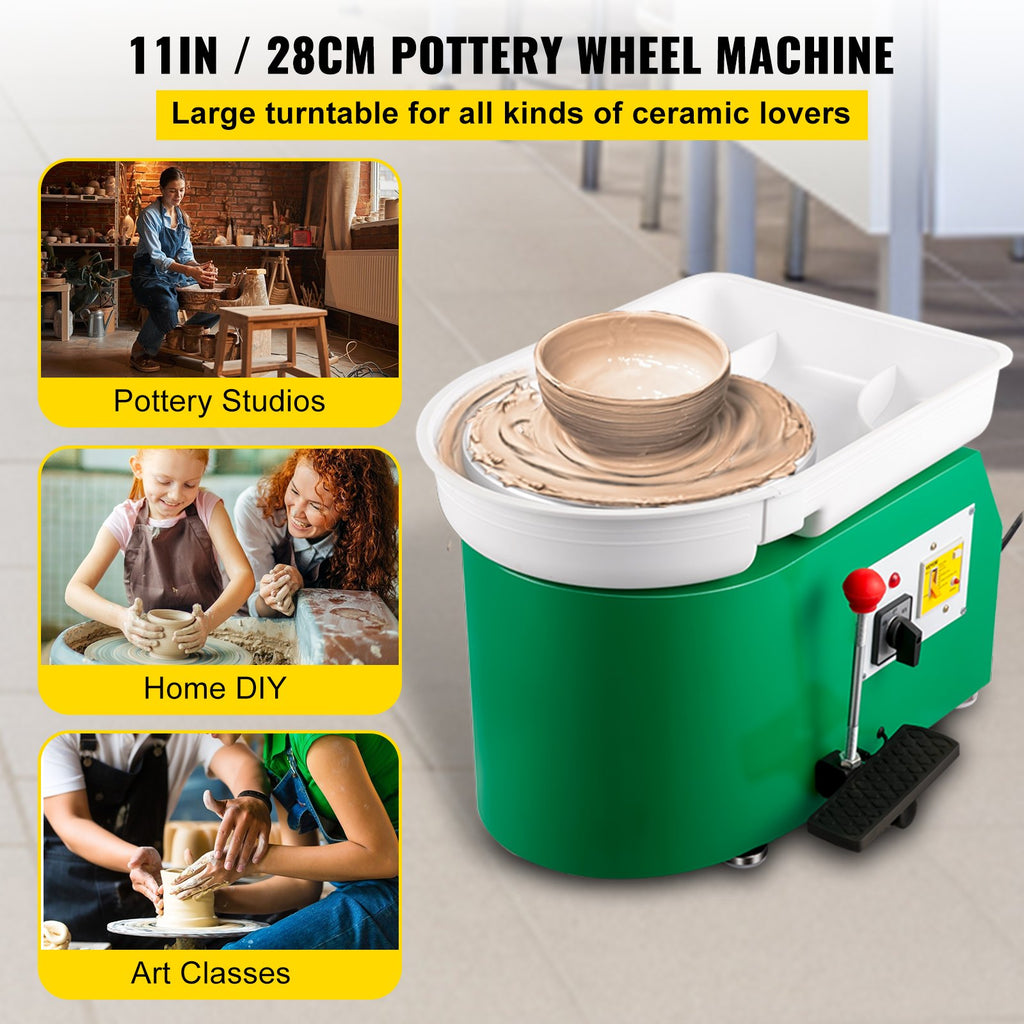 Electric Pottery Wheel 11 Inch 350W with Foot Pedal and Tools – image 2