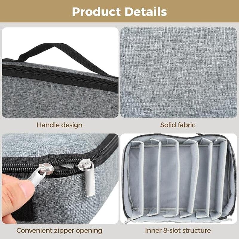 Sunglasses Organizer Case 8-Slot, Zippered Eyewear Storage Box – image 4