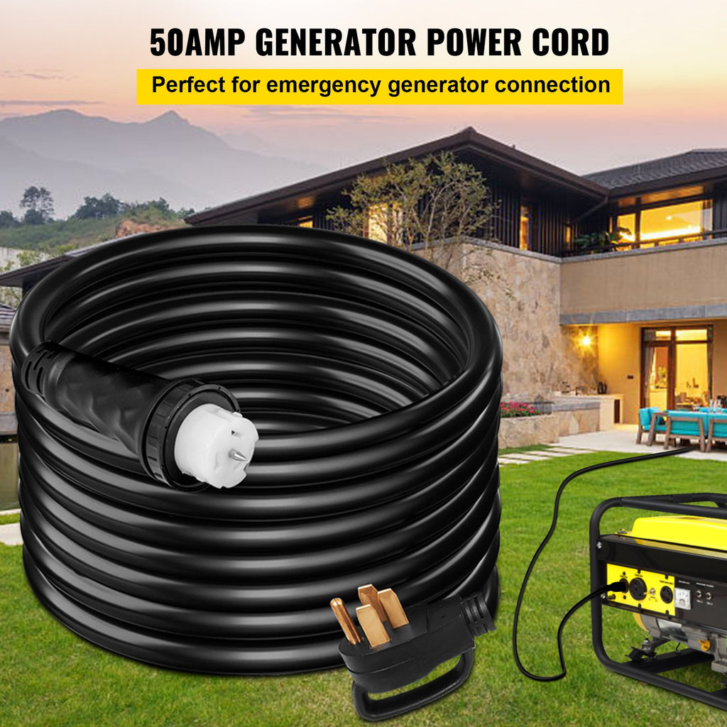 50 Amp Generator Power Cord, NEMA 14-50P to SS2-50R Twist Lock