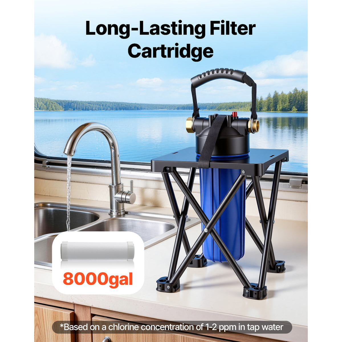 RV Inline Water Filter System, 5 Micron with Cartridge and Bracket – image 4