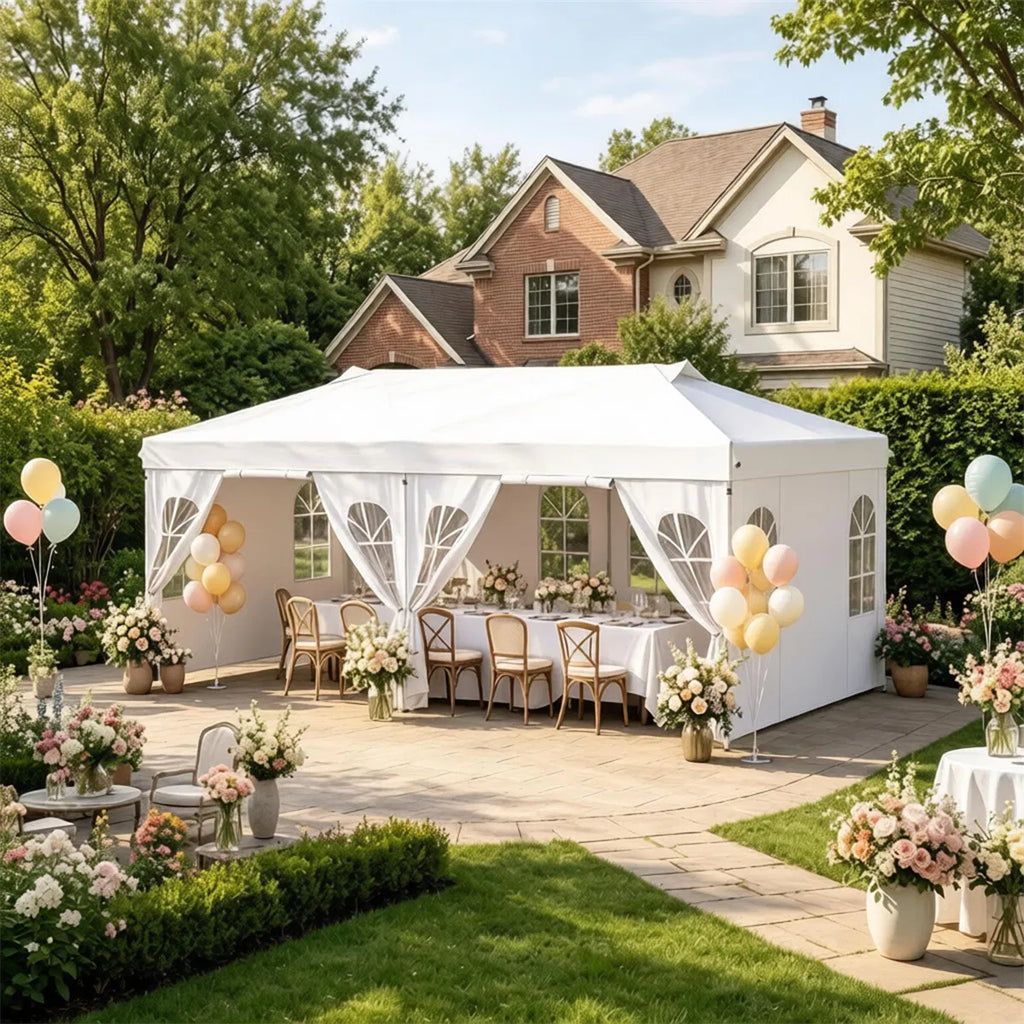 10 x 20 ft Pop Up Canopy Tent with Sidewalls, 3 Height Settings – image 8