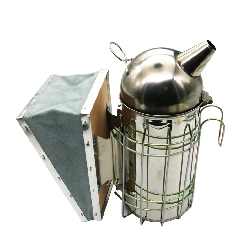 Stainless Steel Bee Hive Smoker with Heat Shield & Hook - Beekeeping Farm Tool – image 2