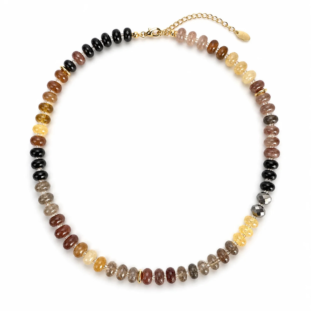 Beaded Necklace, Natural Stone and Acrylic Bead Necklace, 16 in – image 3
