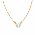 Butterfly Pendant Necklace - Shell Butterfly on Stainless Chain
