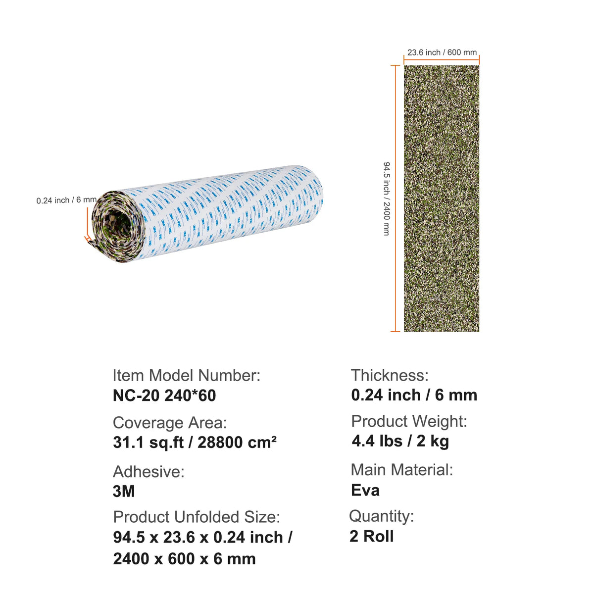 Non-Slip EVA Foam Boat Decking Sheets, Camo, 2 Rolls – image 7