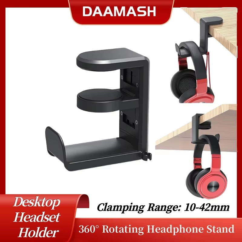 Headphone Stand Desk Clamp, 360 Rotating Hook