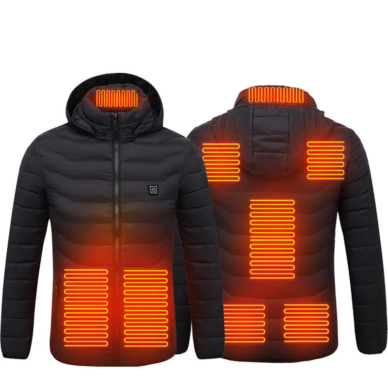 Heated Work Jacket for Men, Hooded Insulated Puffer Coat, USB Powered – image 12