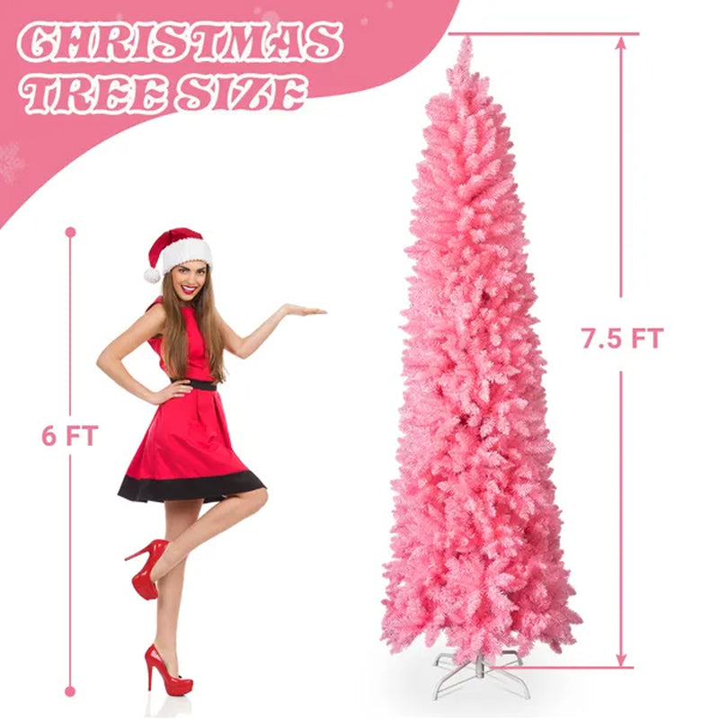 Artificial Christmas Tree 7.5ft Hinged Pencil Pine Unlit – image 2