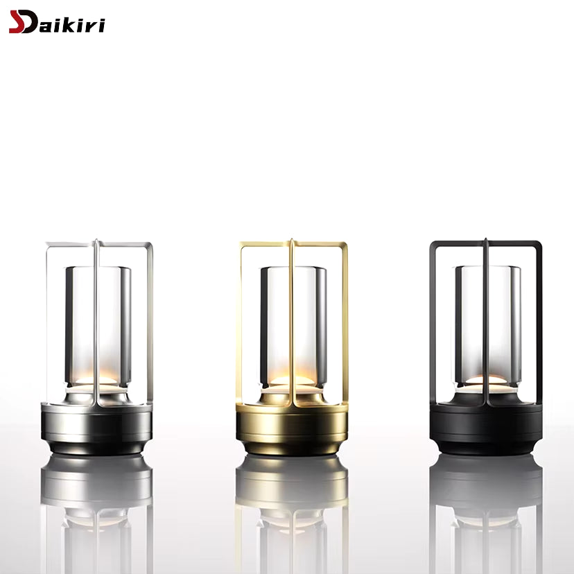 Crystal Table Lamp - Rechargeable Touch LED Lamp with Aluminum Base