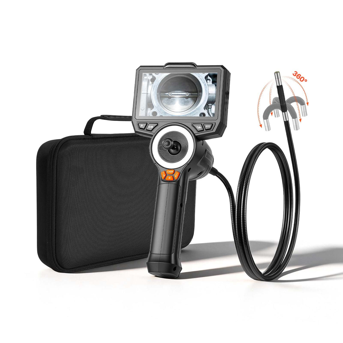Endoscope Camera 1080P, 4-Way Articulating with Light, 4.9 ft Probe