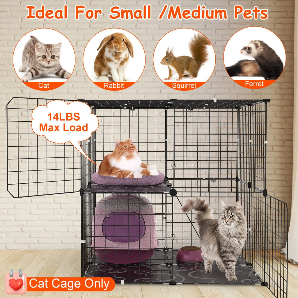 Cat Cage, 2-Tier Playpen with Ladder and 2 Doors, 28 in – image 9