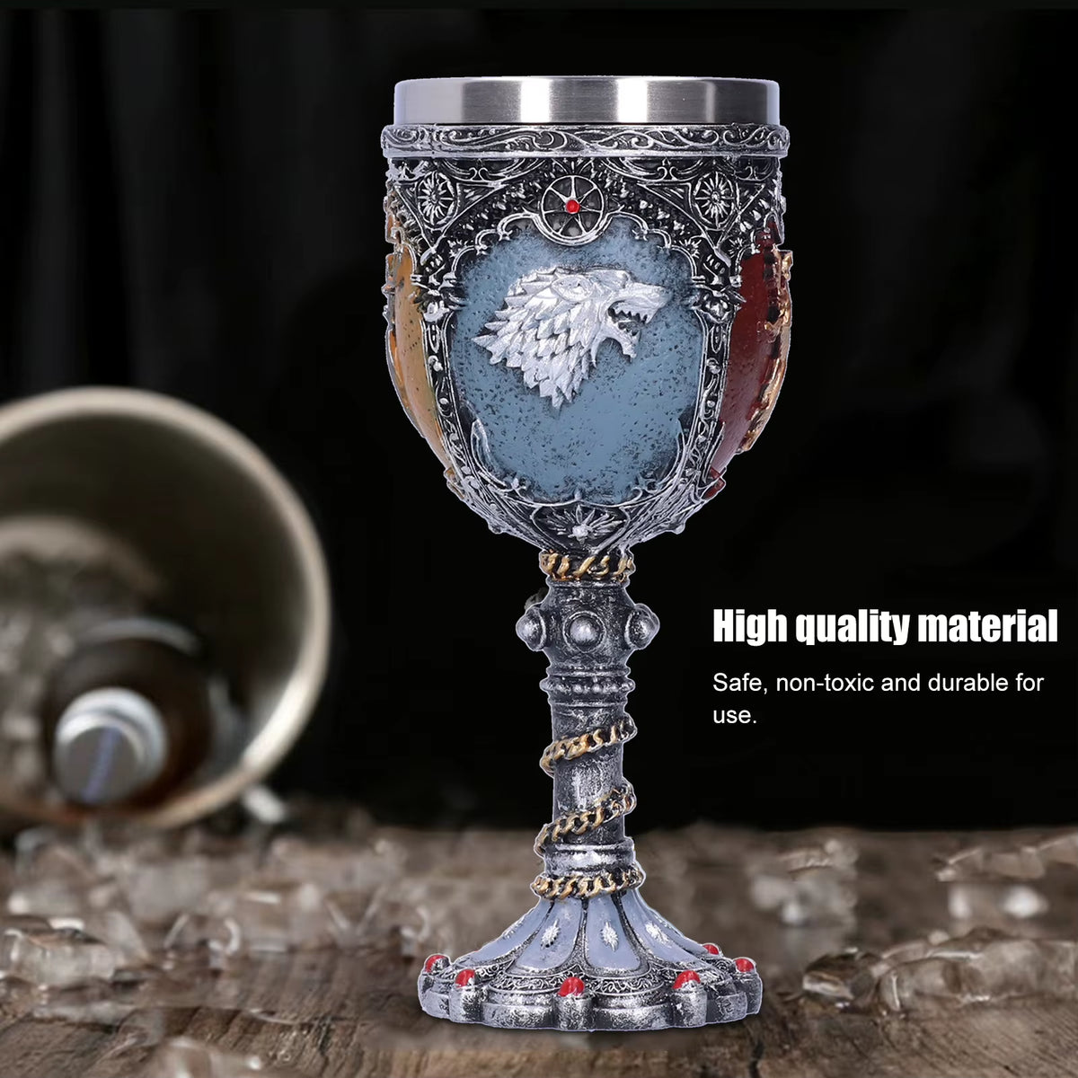 3D Beer Mug, Stainless Steel and Resin Sculpted Drinking Mug – image 3
