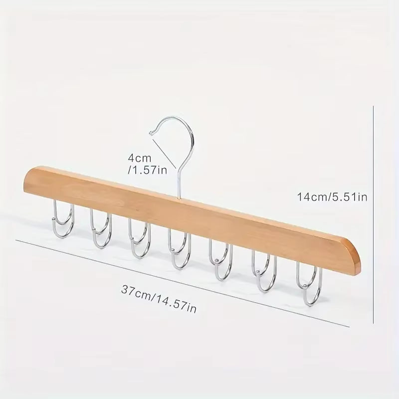 Belt and Scarf Hanger – Wooden 20-Hook Closet Organizer – image 7