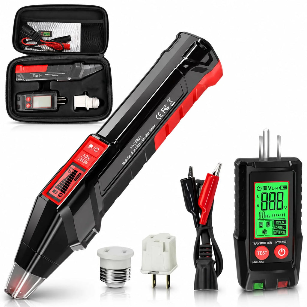 Electrical Circuit Breaker Finder & Outlet Tester Kit with LCD
