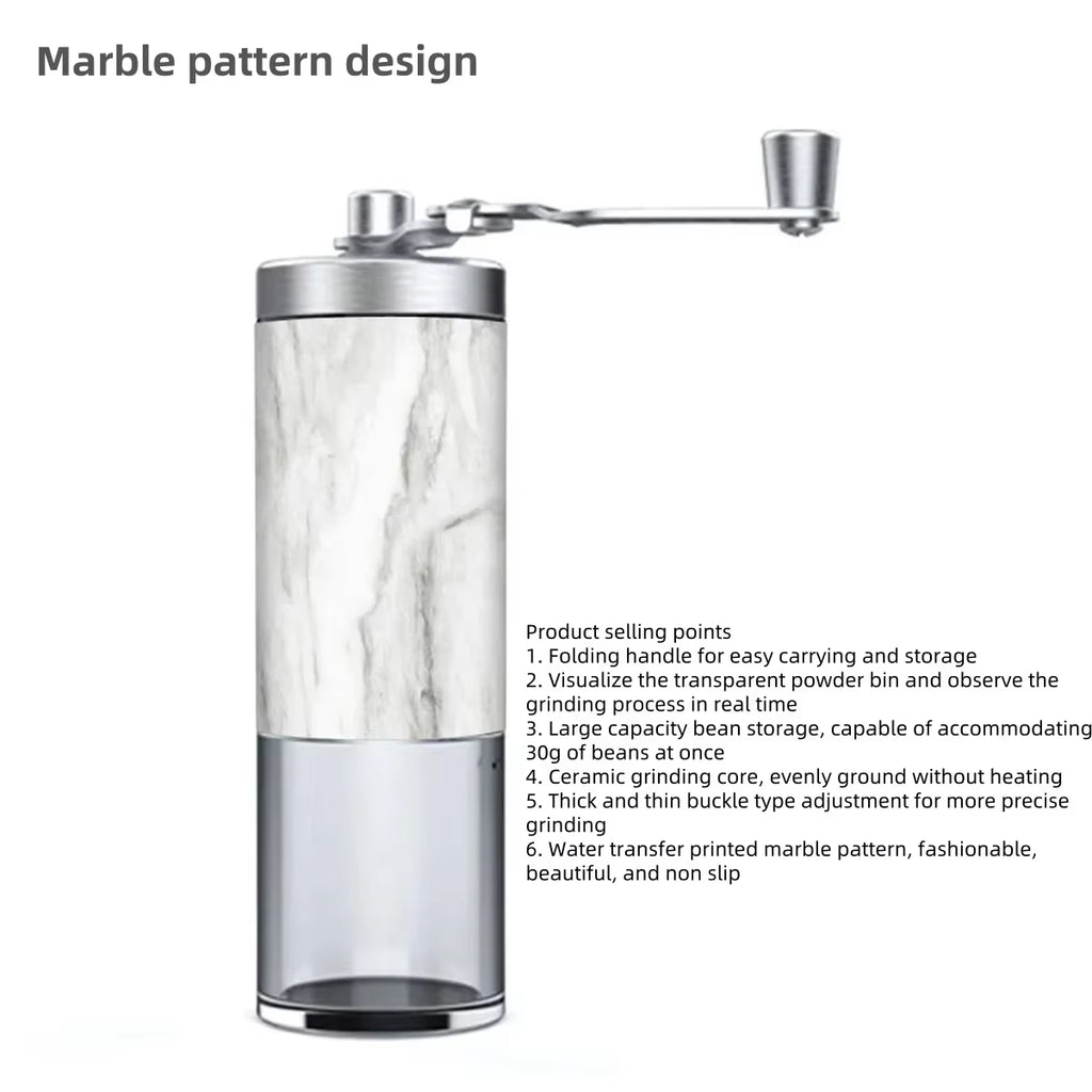 Manual Coffee Grinder, Vintage Hand Crank with Ceramic Burr – image 7