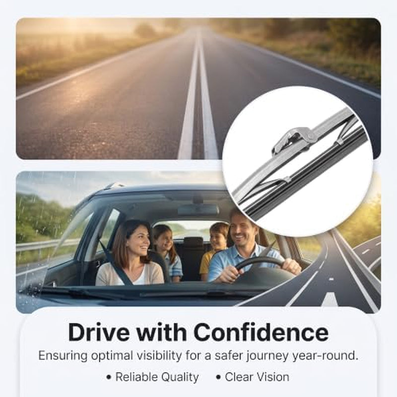 Stainless Steel Wiper Blade 12 in, Universal Windshield Wiper for Cars – image 7