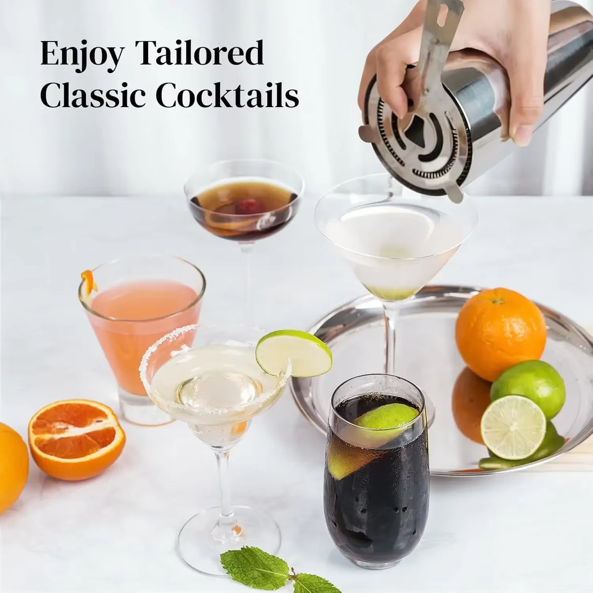 Cocktail Shaker Set, Stainless Steel Boston Shaker Bar Kit – image 4
