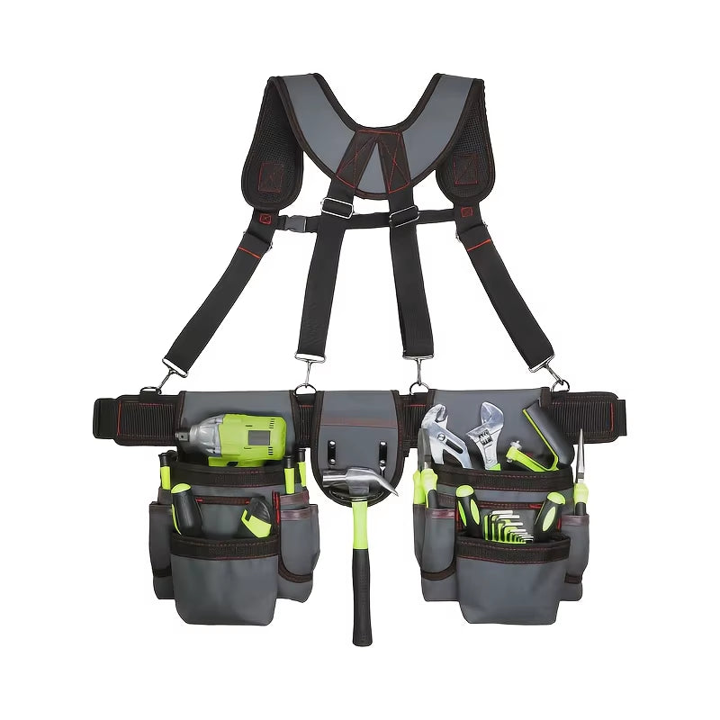 Tool Belt with Suspenders, 22 Pockets, Adjustable 32 to 66 Inch – image 1