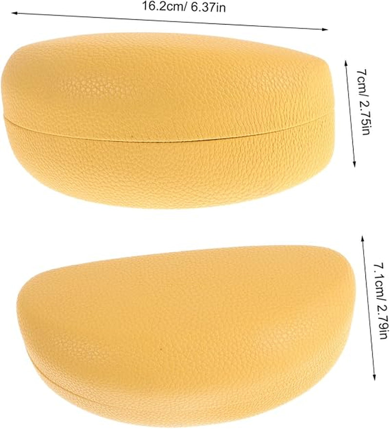 Hard Shell Eyeglass Case 2 Pack - Faux Leather, Yellow – image 2