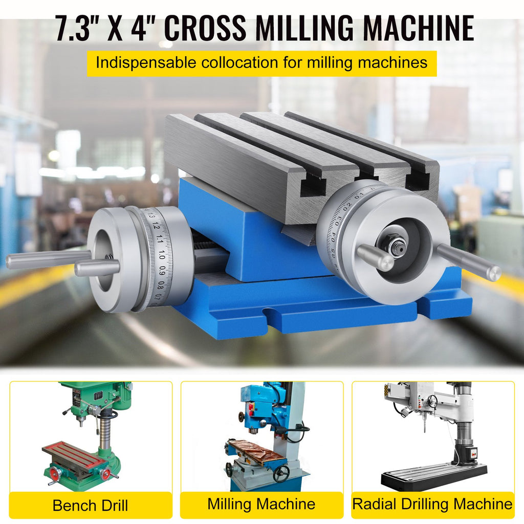 Compound Cross Slide Milling Table 7.3 x 4 in for Drill Press – image 2