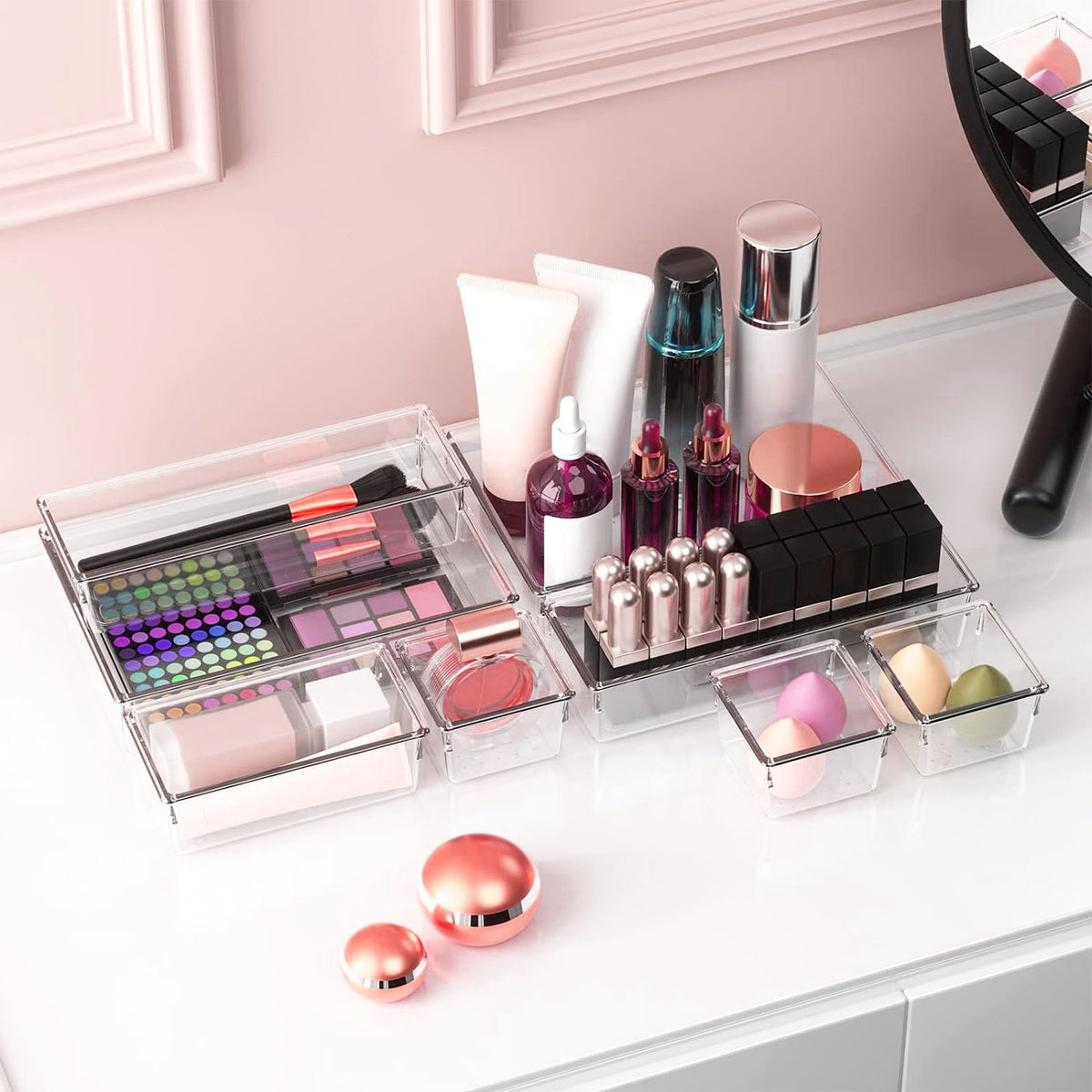 25-Piece Clear Drawer Organizer Tray Set – image 9