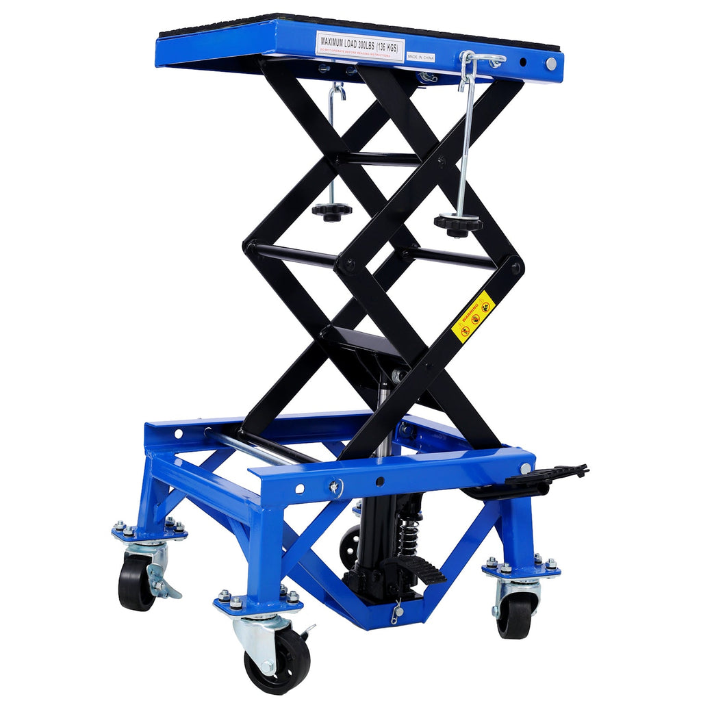 Dirt Bike Lift Stand – 300 lb Hydraulic Foot Pedal Lift with Wheels